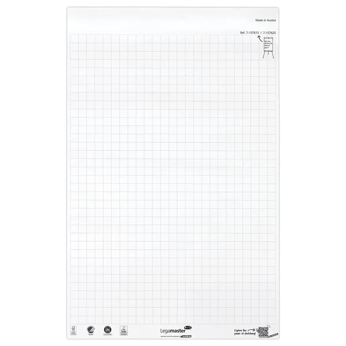 2 Blocs de papier pour chevalet - 2 x 50 feuilles quadrillées - LEGAMASTER photo du produit