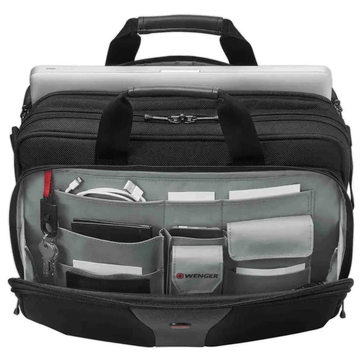 Sacoche double soufflets pour ordinateur portable 16" noir/gris photo du produit