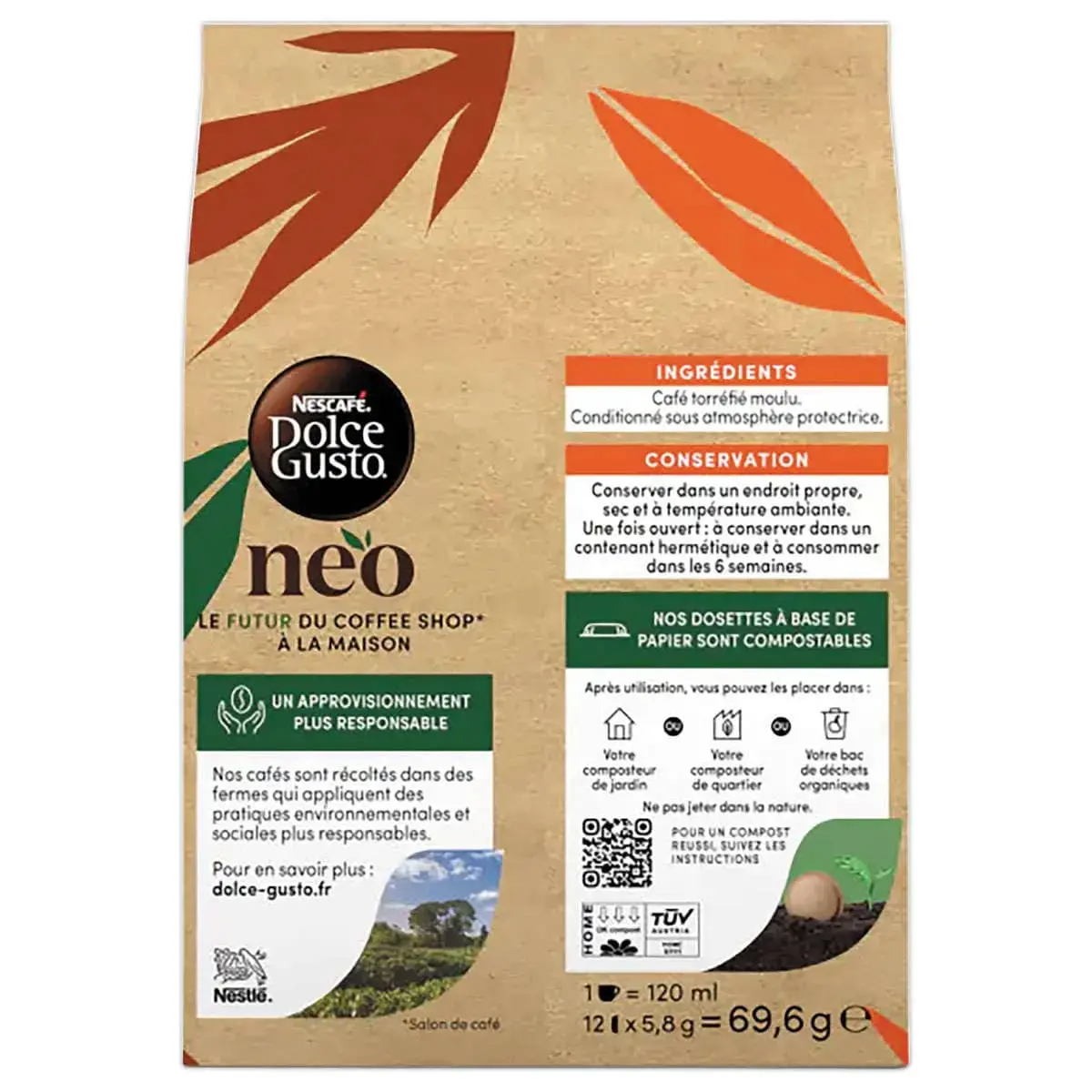 12 Dosettes de café Lungo NEO par Dolce gusto photo du produit