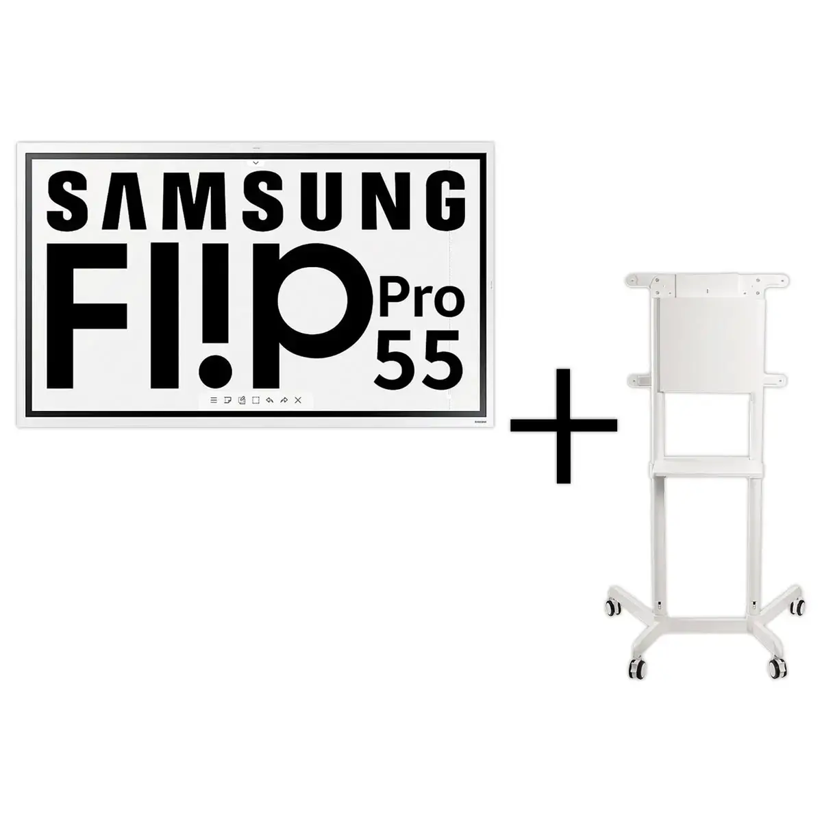 Ecran Flip 55" Samsung + support &agrave; roulettes Neomounts photo du produit