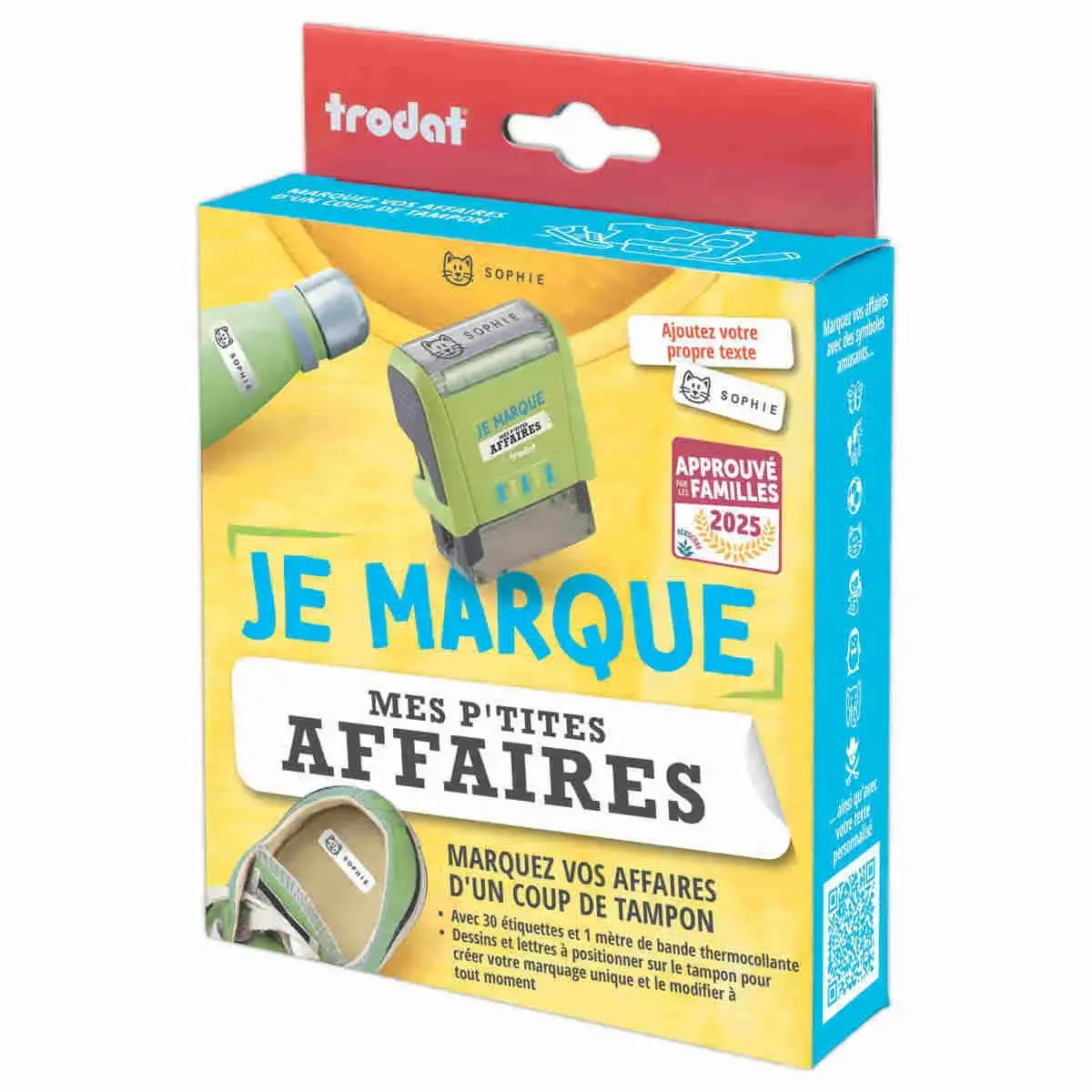 Tampon Je marque mes p'tites affaires Typo TRODAT photo du produit