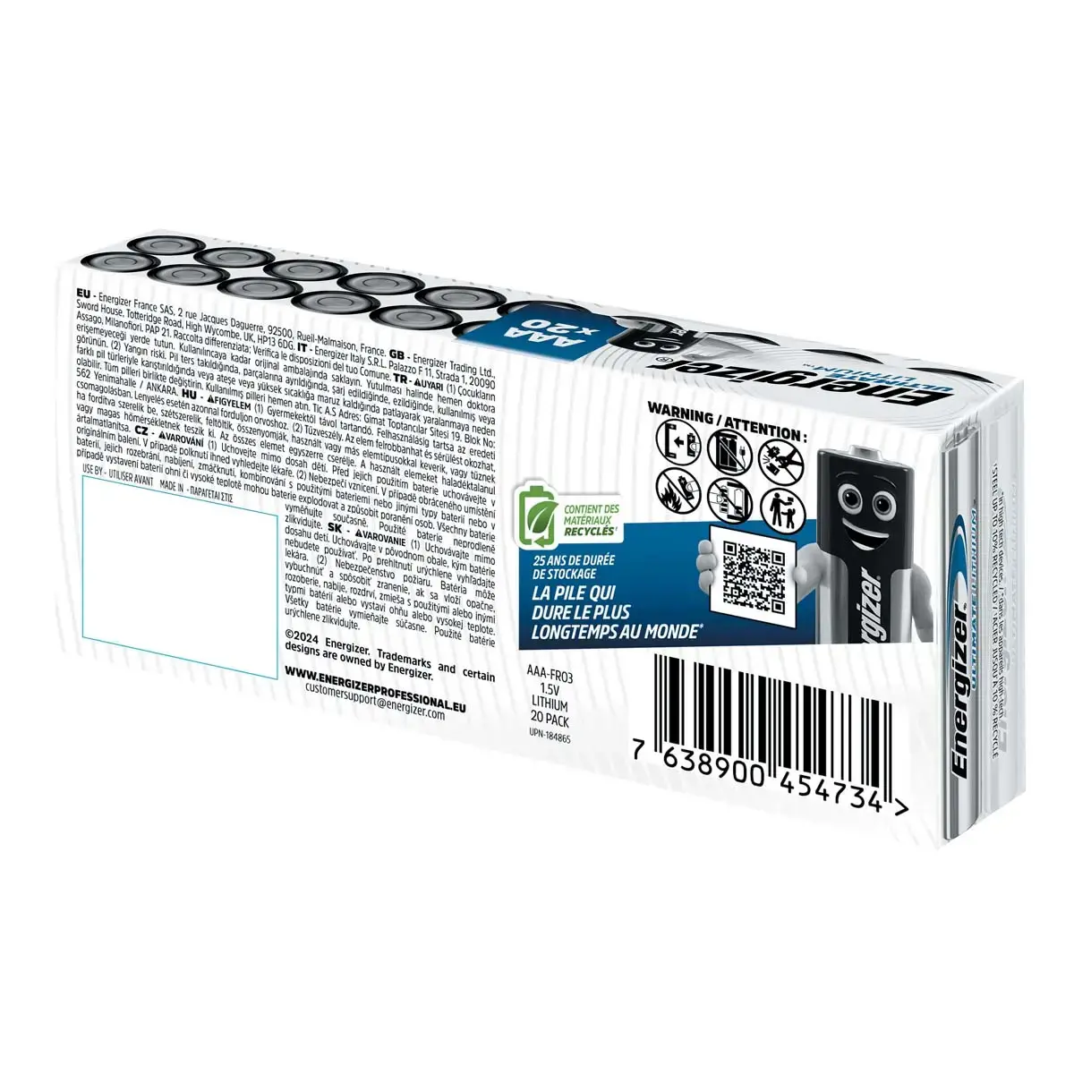 20 Piles lithium Energizer Ultimate L92 (AAA) photo du produit