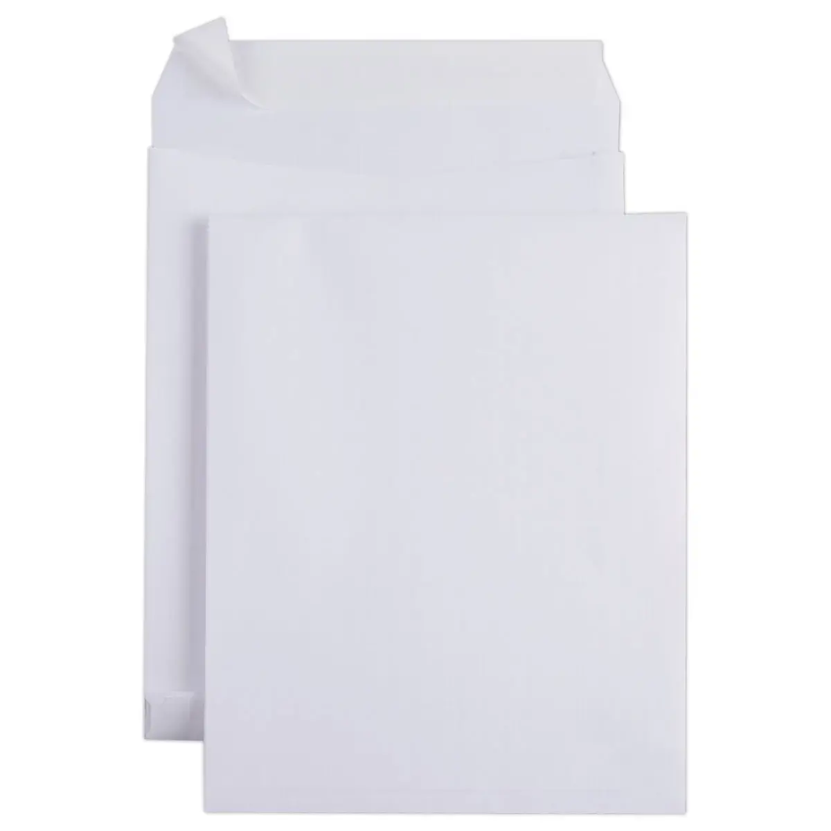 100 Pochettes kraft blanc armé bande siliconée 260x330mm à soufflets 30mm photo du produit
