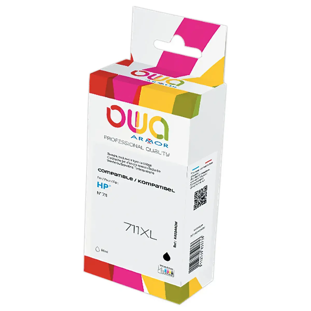 Cartouche jet d'encre K45544OW compatible HP 711 OWA - Noir photo du produit