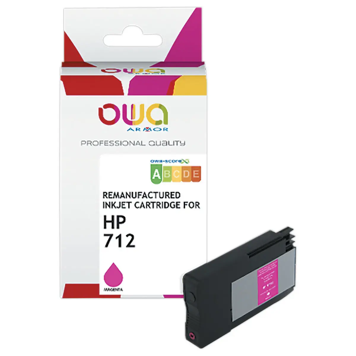Cartouche jet d'encre compatible HP 712 Magenta photo du produit