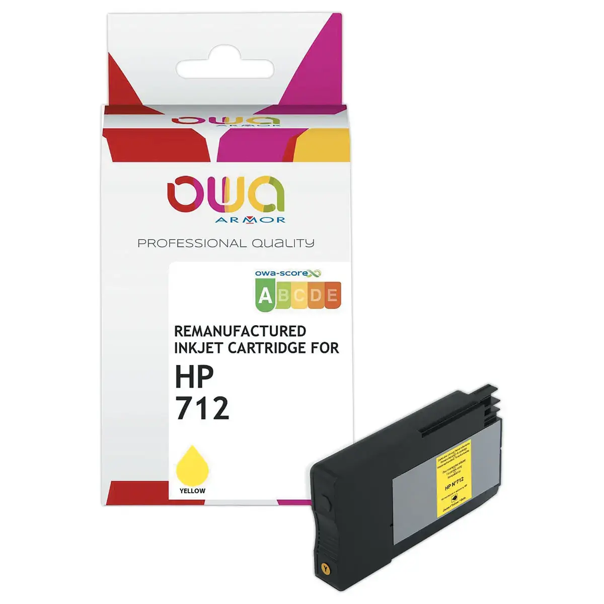 Cartouche jet d'encre K45639OW compatible HP 712 OWA - Jaune photo du produit