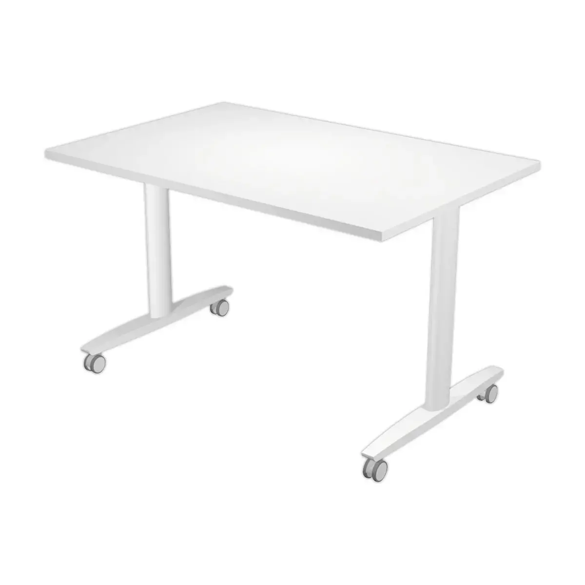 Table rabattable sur roulettes 120x80 cm blc/blc photo du produit