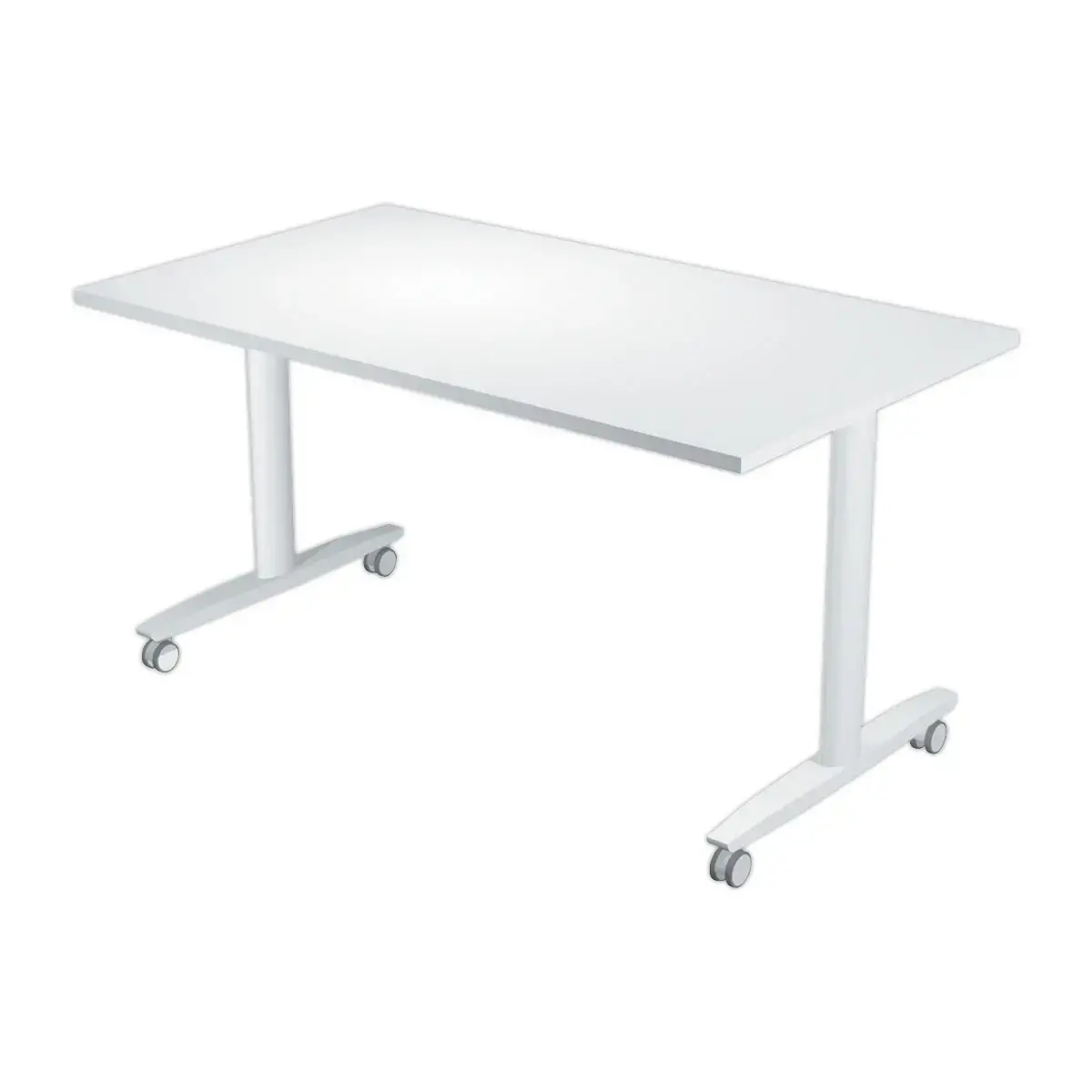 Table basculante sur roulettes 140x80x74,1 cm blc/blanc photo du produit