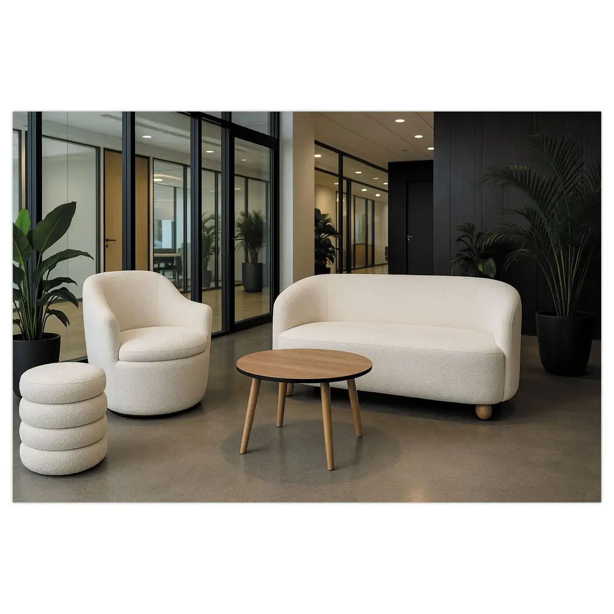 Canap&eacute; bouclette 2 places photo du produit