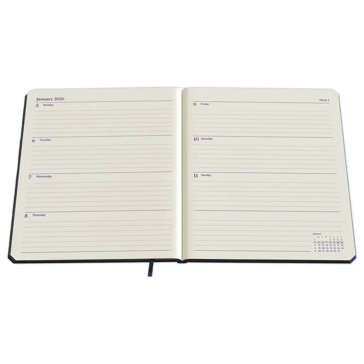 Agenda L semainier Weekly Planner Brepols De Kempen Ashblack - Noir photo du produit