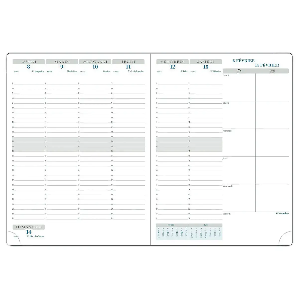 Agenda semainier Exacompta Horizons 27 S&eacute;same - 21x27cm - Bleu photo du produit