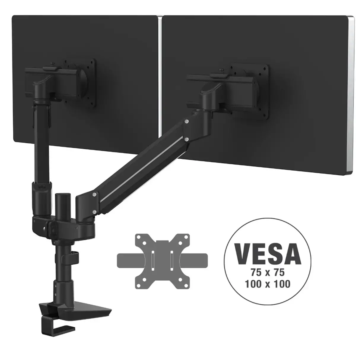 Bras porte-écran Top Mount Tallo compact - Double - Noir - Fellowes photo du produit