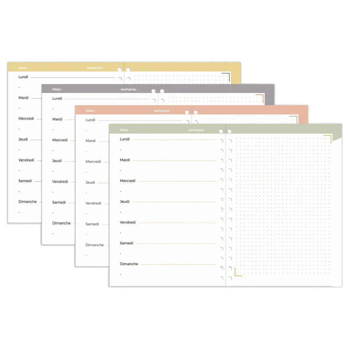 Agenda 21 perp&eacute;tuel semainier S Eterny Fleurs - Fran&ccedil;ais photo du produit