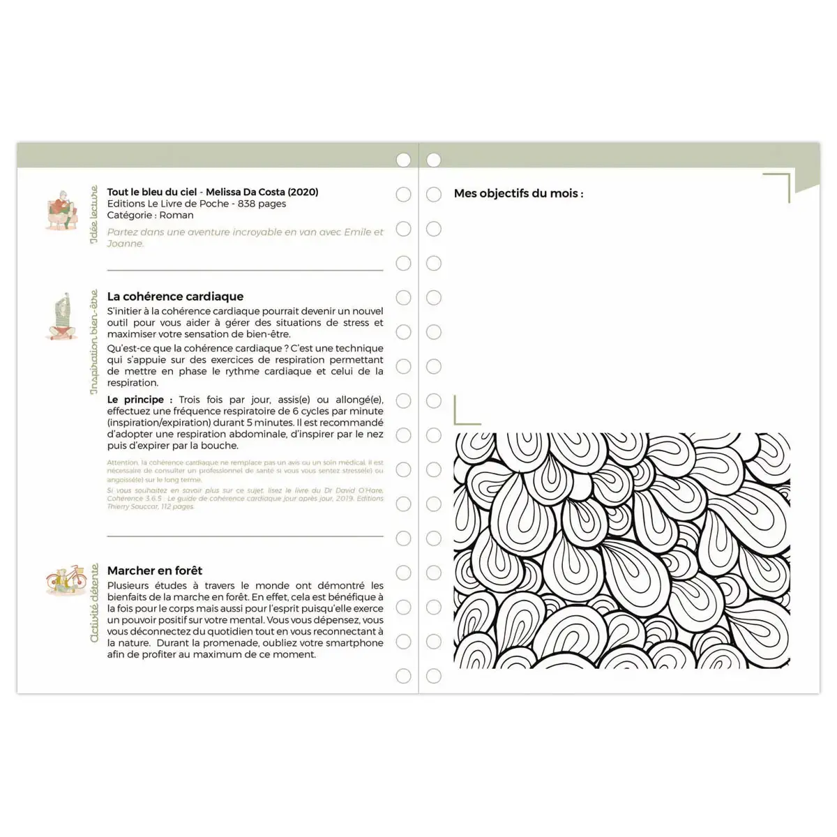 Agenda 21 perp&eacute;tuel semainier S Eterny Fleurs - Fran&ccedil;ais photo du produit