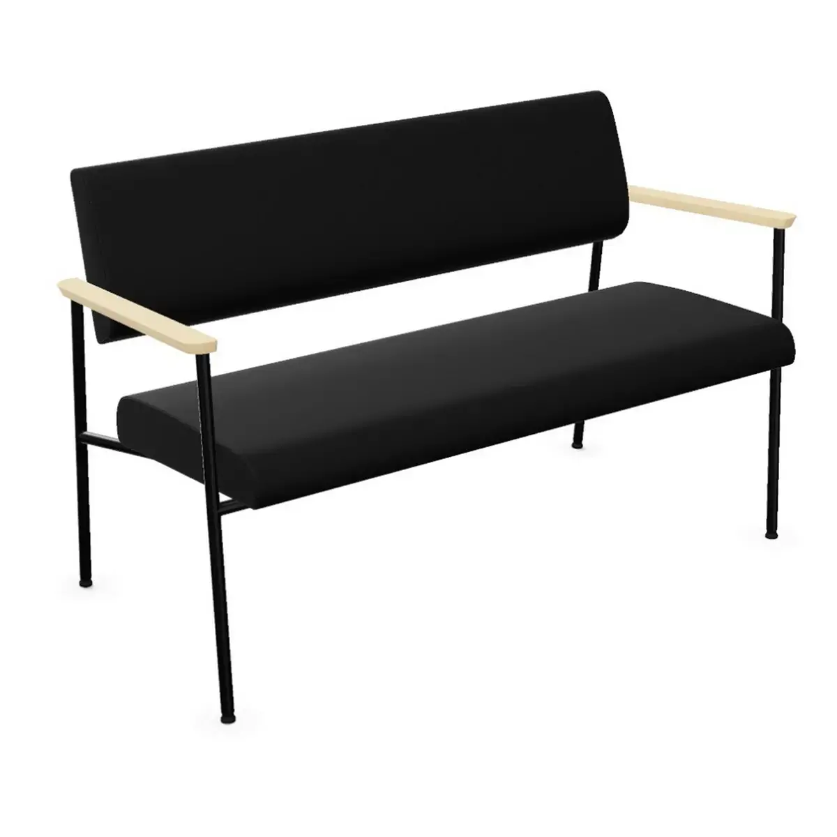 Sofa 2 places noir photo du produit
