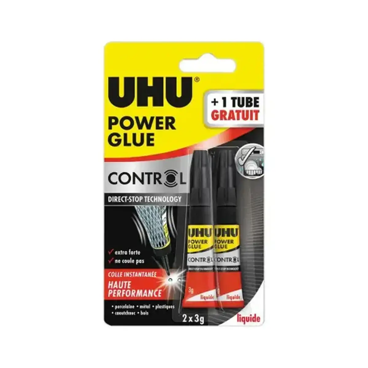 2 Tubes de colle liquide super puissante UHU (1 tube offert) photo du produit