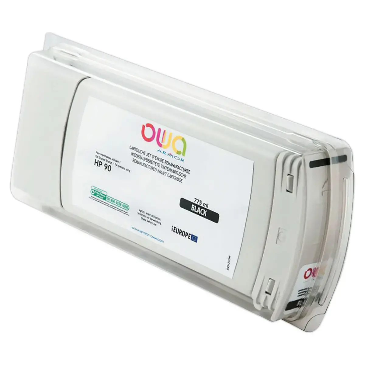 Cartouche B45121OW OWA pour traceurs compatible HP90 775 ml - Noir photo du produit