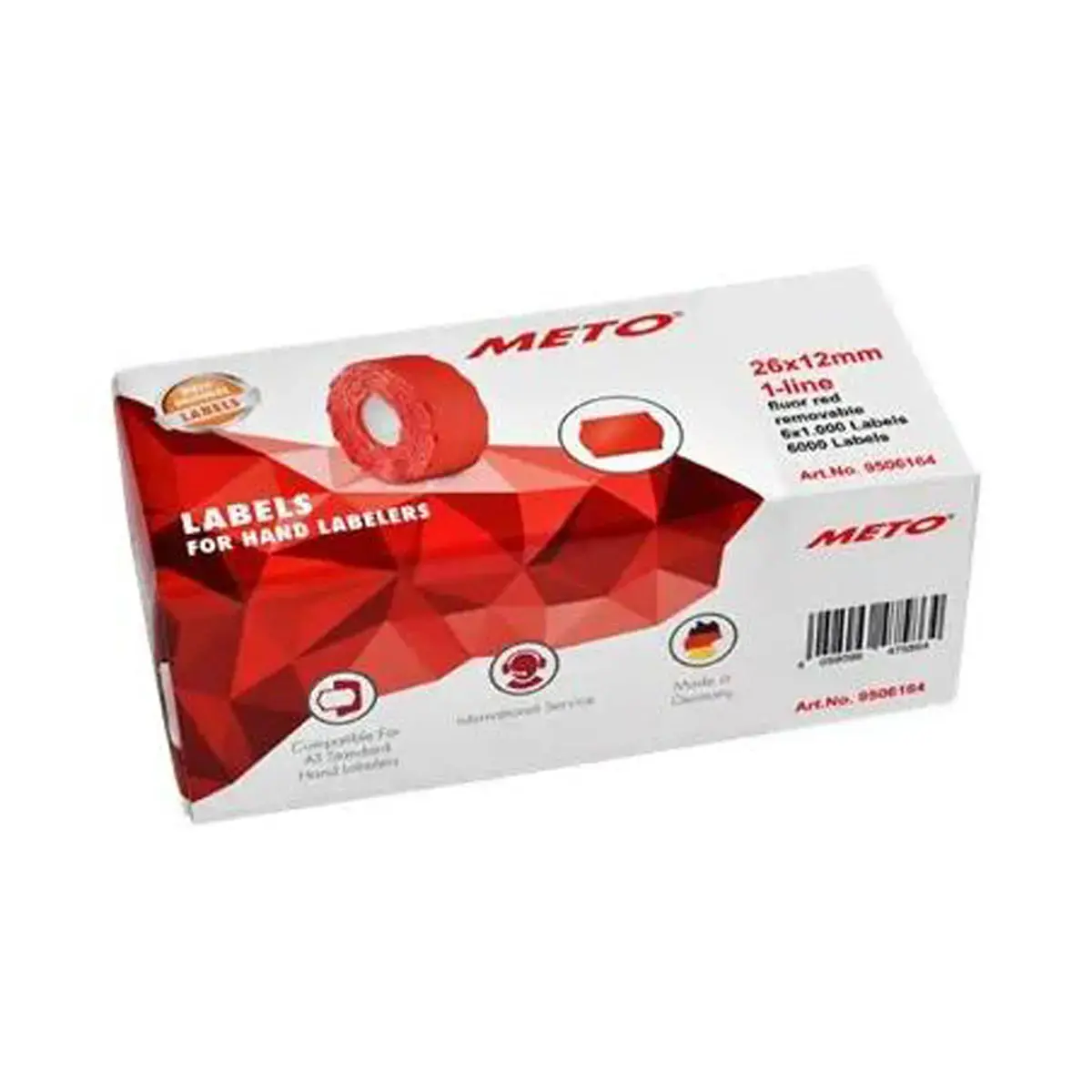 6 Rouleaux de 1000 étiquettes 26x12mm permanent - Rouge photo du produit