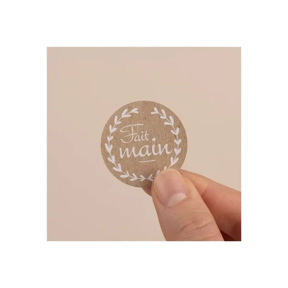 Rouleau de 500 &eacute;tiquettes &Oslash; 35mm FAIT MAIN photo du produit