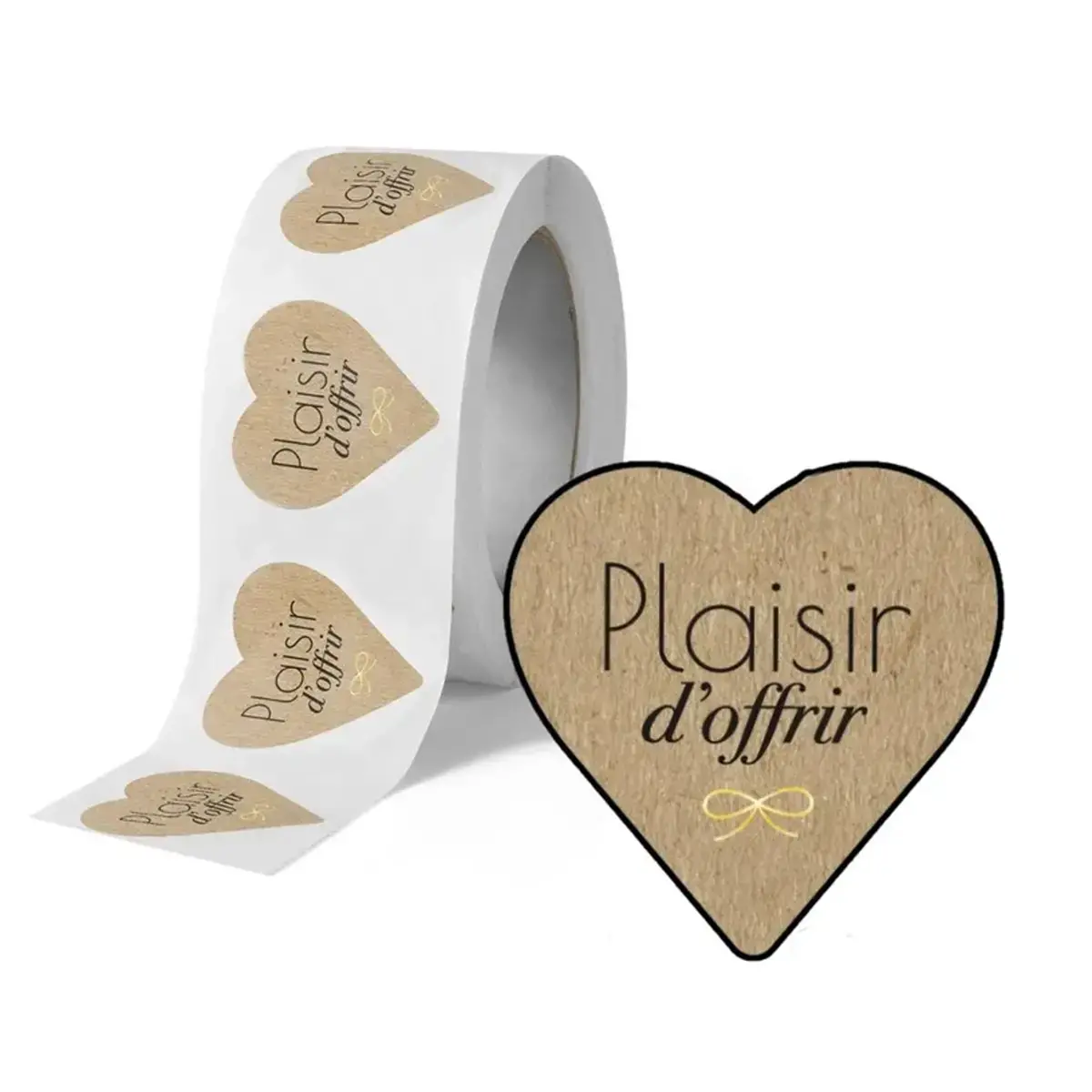 Rouleau de 500 étiquettes 37 x 37mm Plaisir d'offrir coeur photo du produit