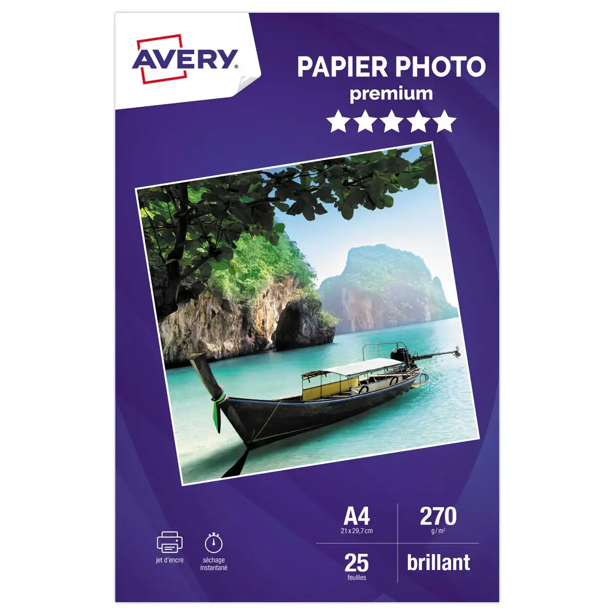 25 Feuilles de papier photo brillant A4 270 g/m² jet d'encre photo du produit