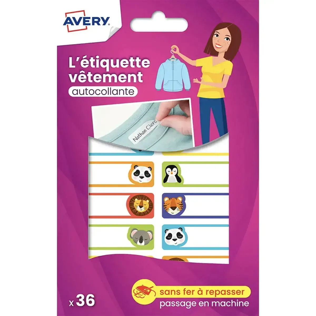 30 Paquets 36 &eacute;tiquettes v&ecirc;tements autocollantes - motifs animaux photo du produit