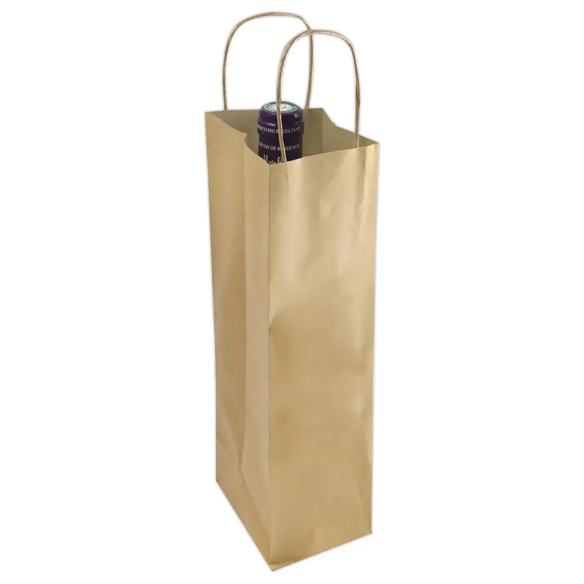 50 Sacs Kraft Naturel pour bouteille 14 x 80 x39 cm photo du produit