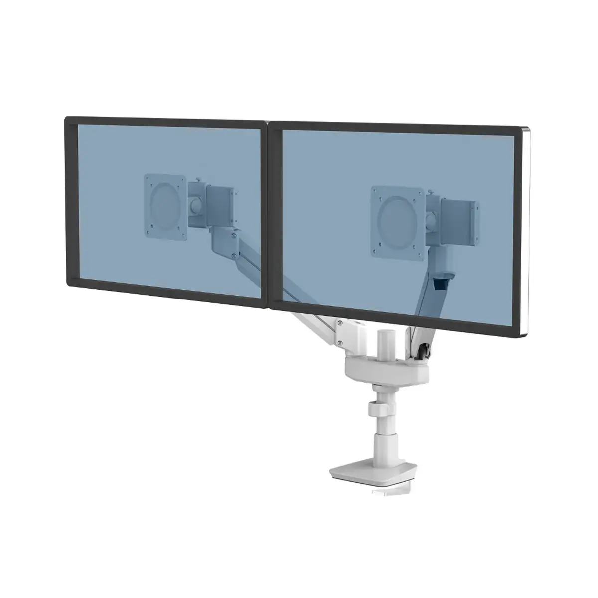 Bras porte-&eacute;cran Top Mount Tallo compact - Double - Blanc - Fellowes photo du produit