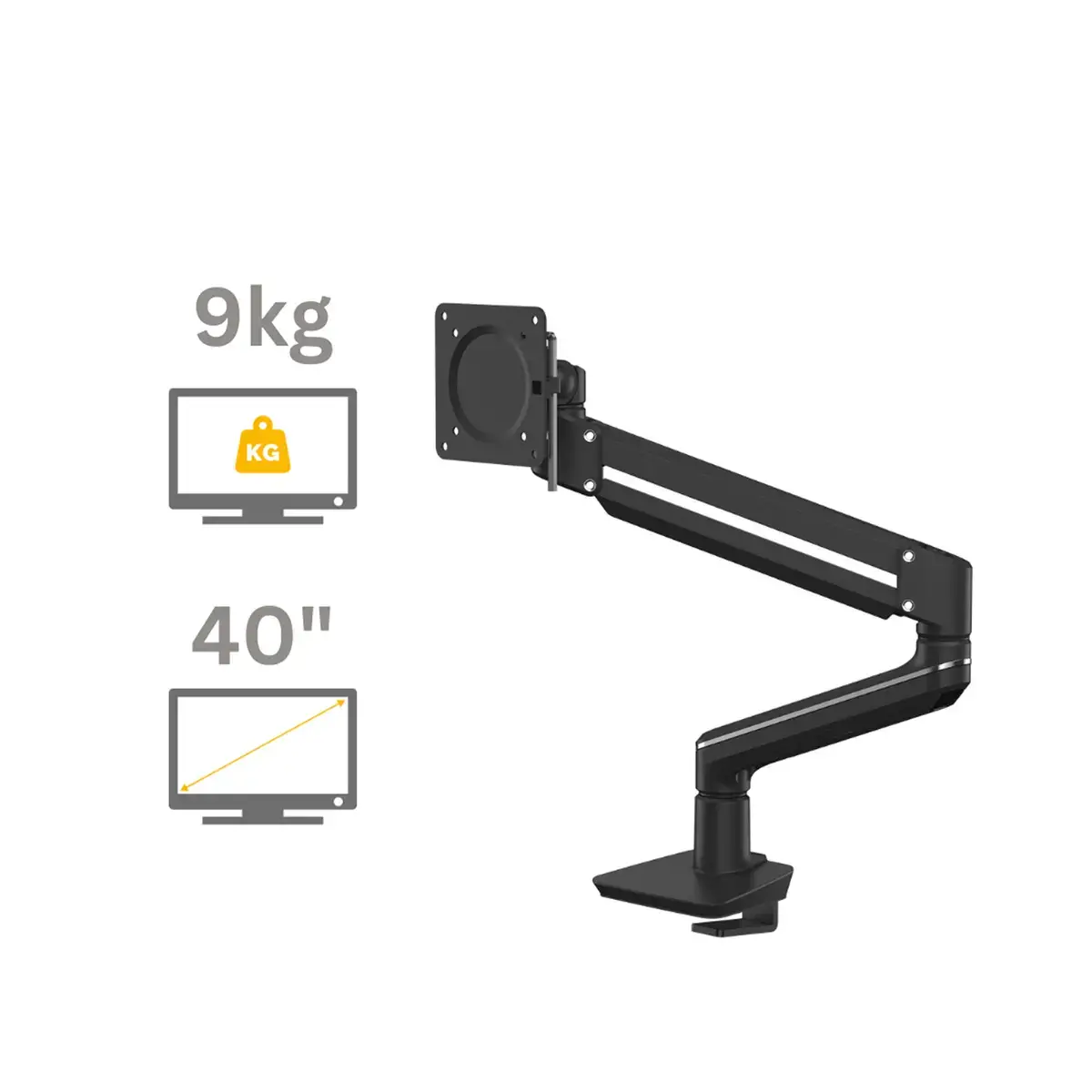 Bras porte-écran Top Mount Tallo - Simple - Noir - Fellowes photo du produit