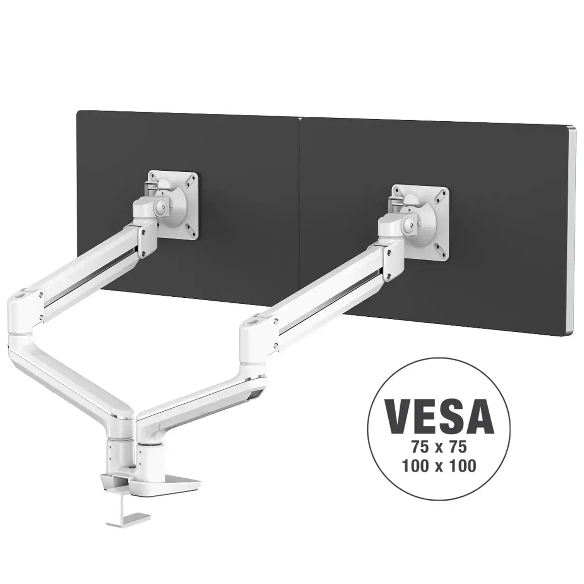 Bras porte-&eacute;cran Top Mount Tallo - Double - Blanc - Fellowes photo du produit