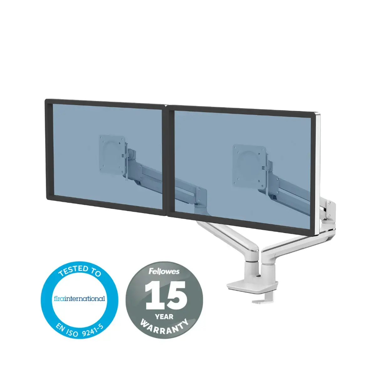 Bras porte-&eacute;cran Top Mount Tallo - Double - Blanc - Fellowes photo du produit