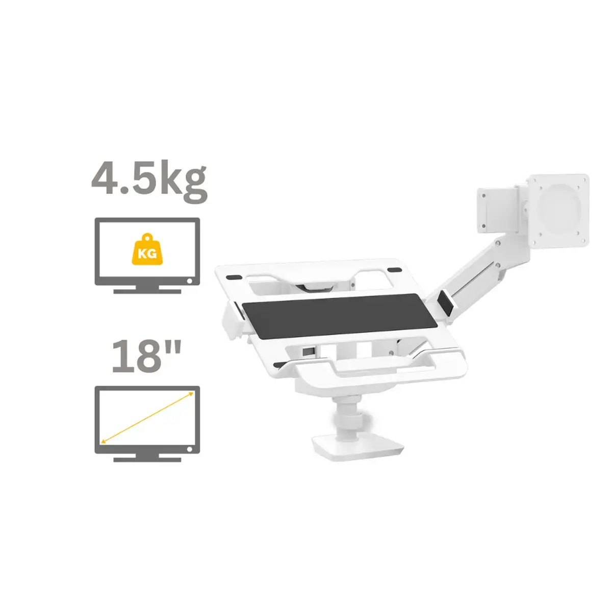 Support PC portable pour bras Tallo - Blanc - Fellowes photo du produit