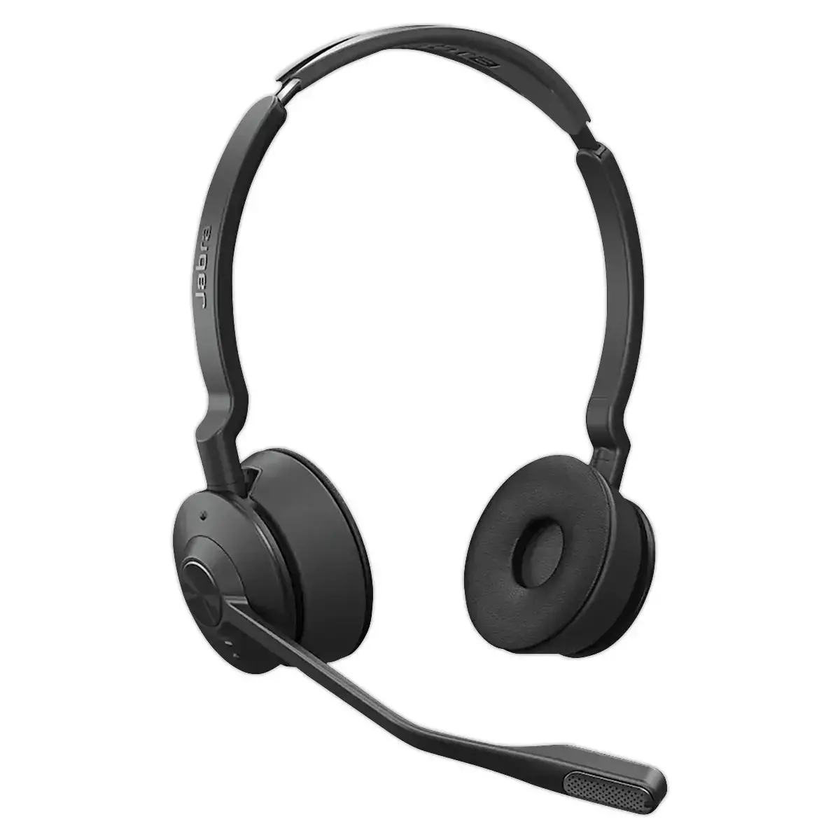 Casque Jabra sans fil Engage 75 SE version st&eacute;r&eacute;o et sa base photo du produit