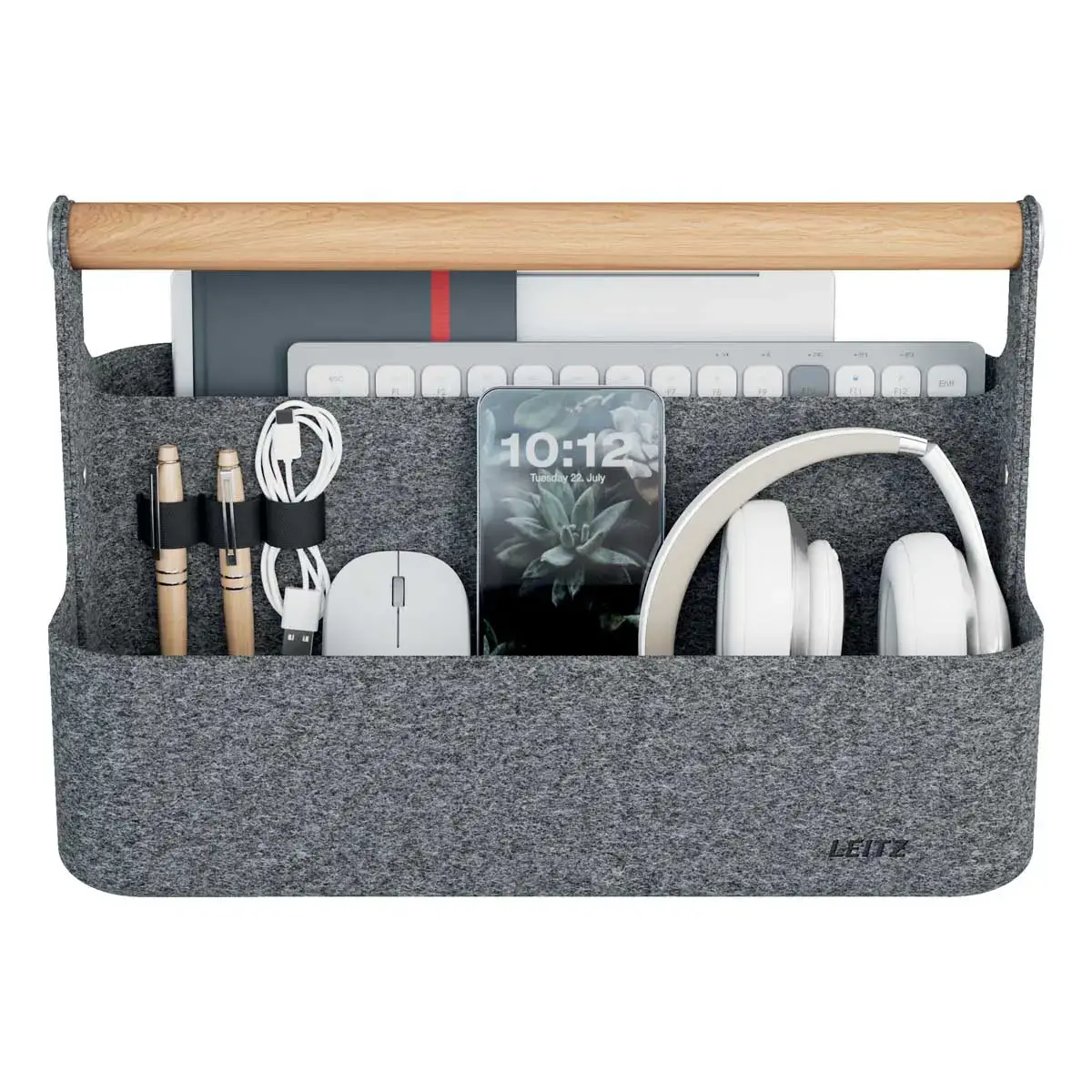 Organiseur de bureau portable - Avec poignée - Gris foncé - Leitz photo du produit
