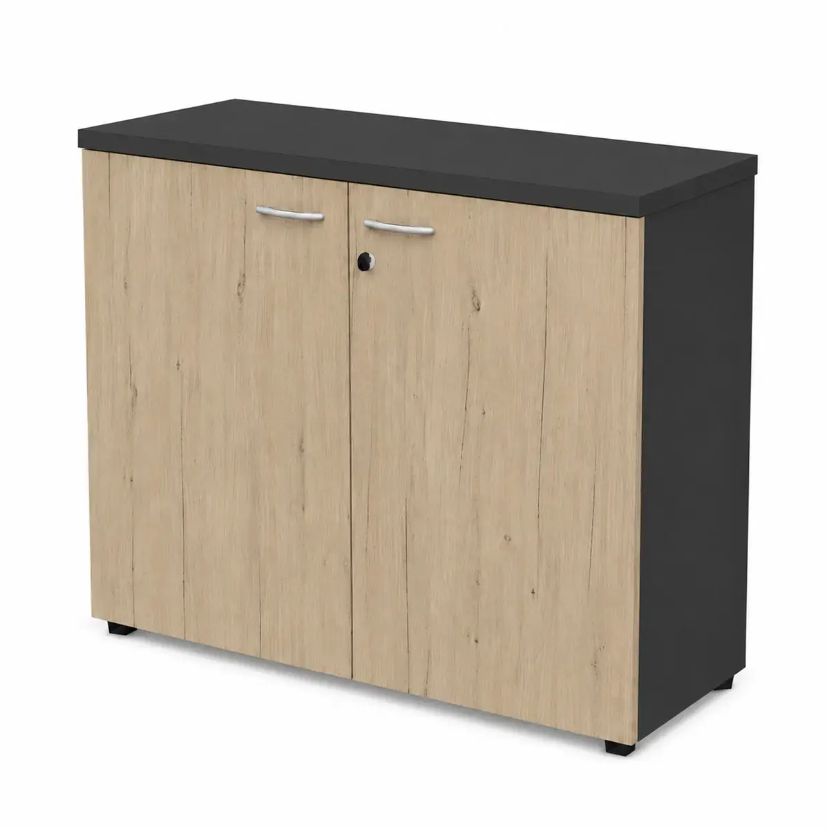Armoire basse MILAN - 90 x 46 x 85 cm - Chêne photo du produit