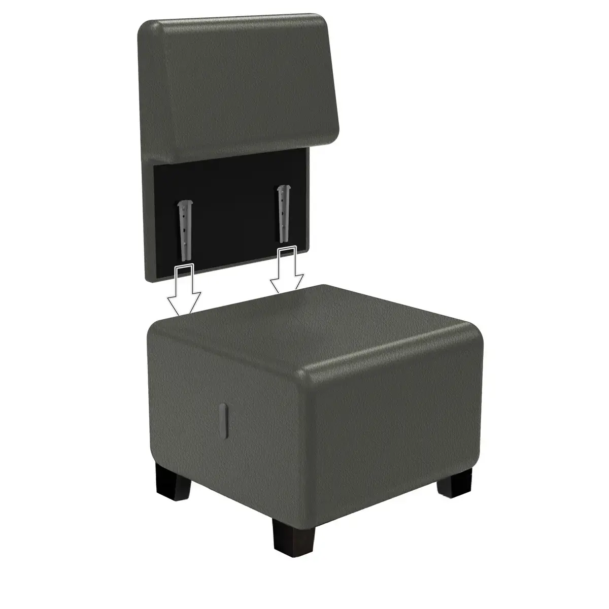Fauteuil HIZIA - Simili cuir gris - Alba photo du produit
