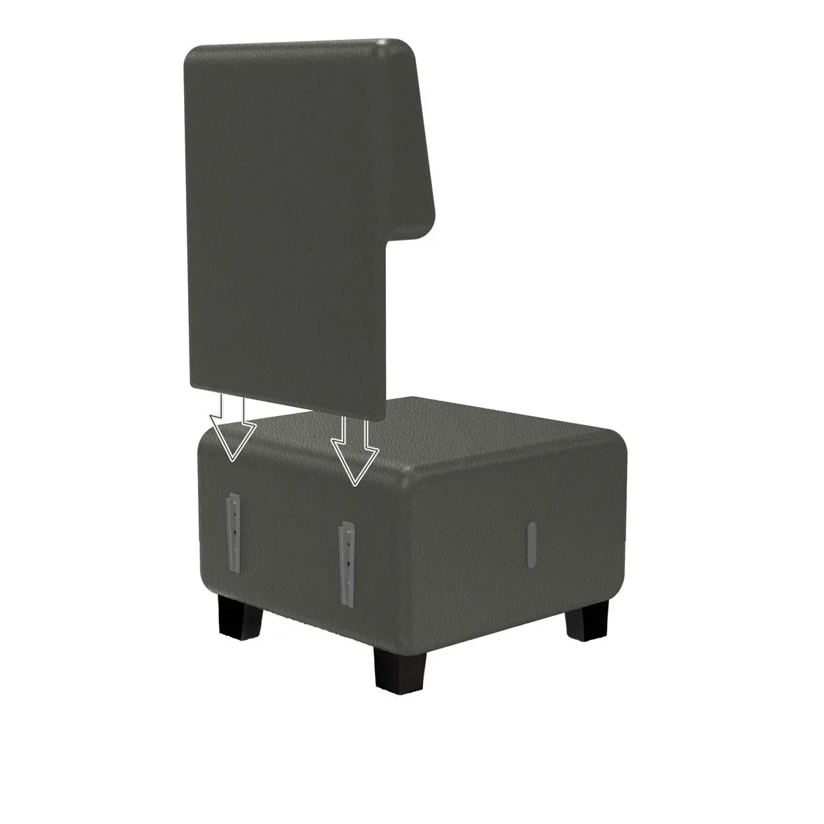 Fauteuil HIZIA - Simili cuir gris - Alba photo du produit