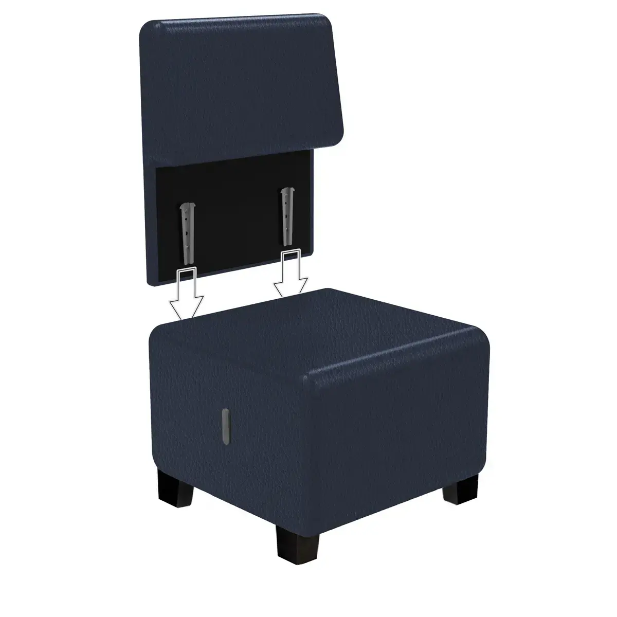 Fauteuil HIZIA - Simili cuir - Bleu foncé - Alba photo du produit