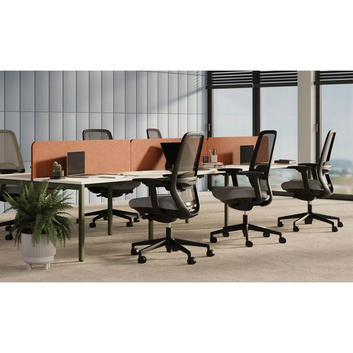 Siège synchrone ELOVY - Soutien lombaire rembourré - Têtière 2D photo du produit