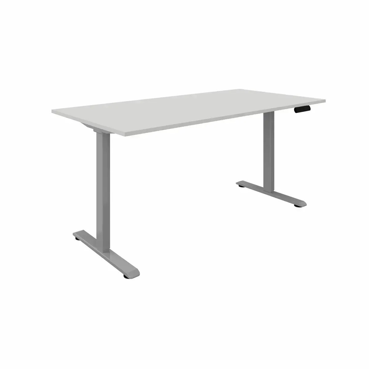 Bureau assis-debout motoris&eacute; Apollo - L160 - Blanc / Aluminium photo du produit