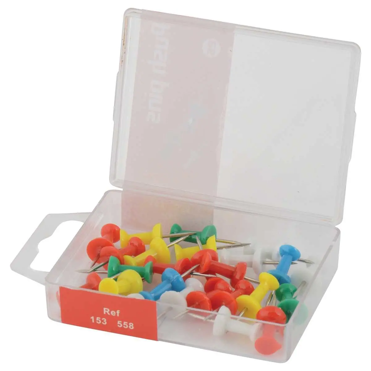 25 Punaises de bureau Push Pins colorées tête bobine photo du produit