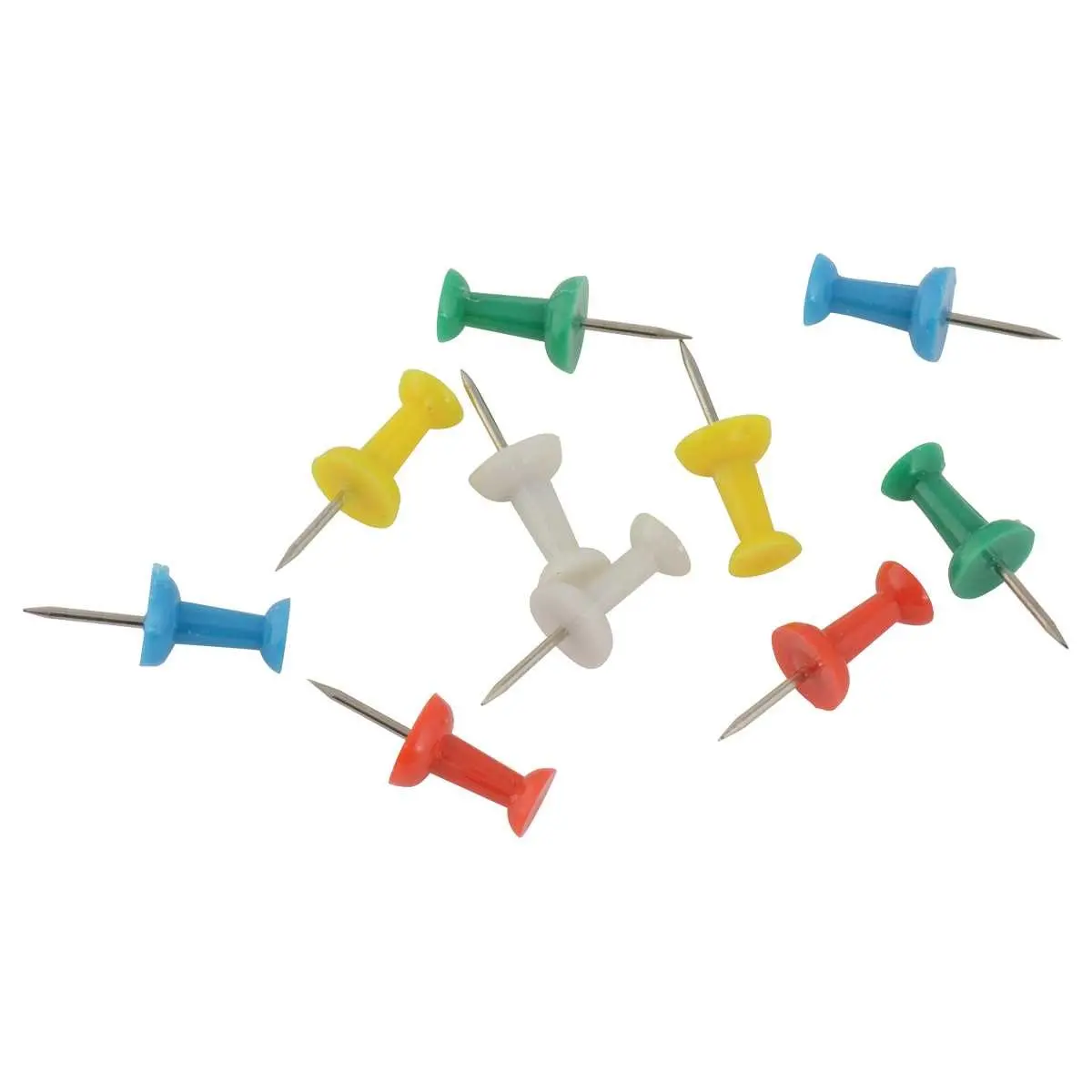 25 Punaises de bureau Push Pins colorées tête bobine photo du produit