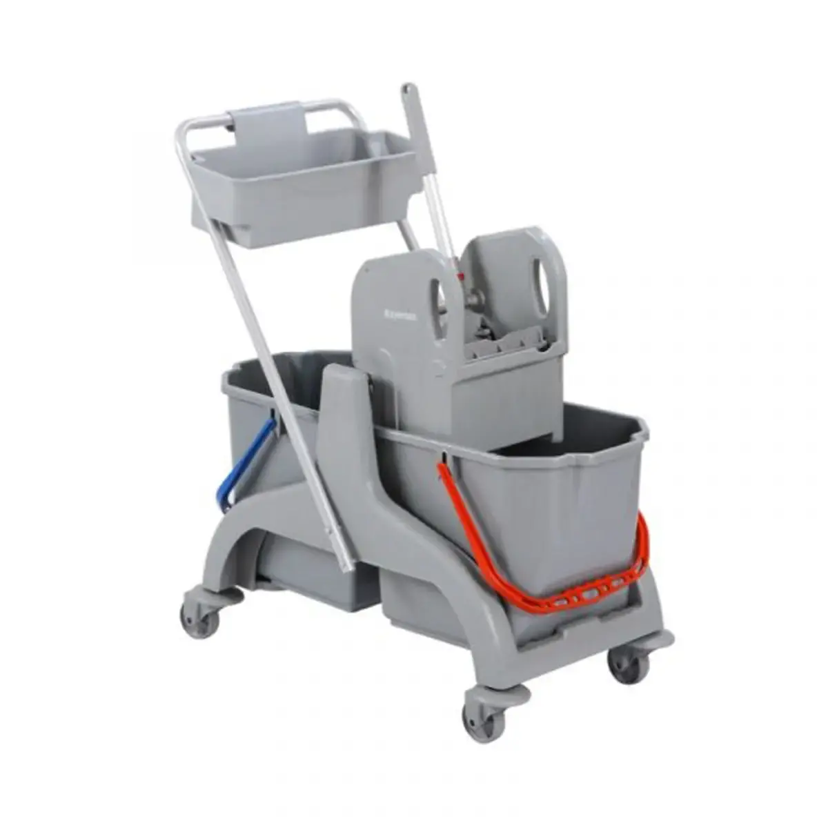 Chariot plastique 2 seaux 18 L + 1 presse LAP - Gris photo du produit