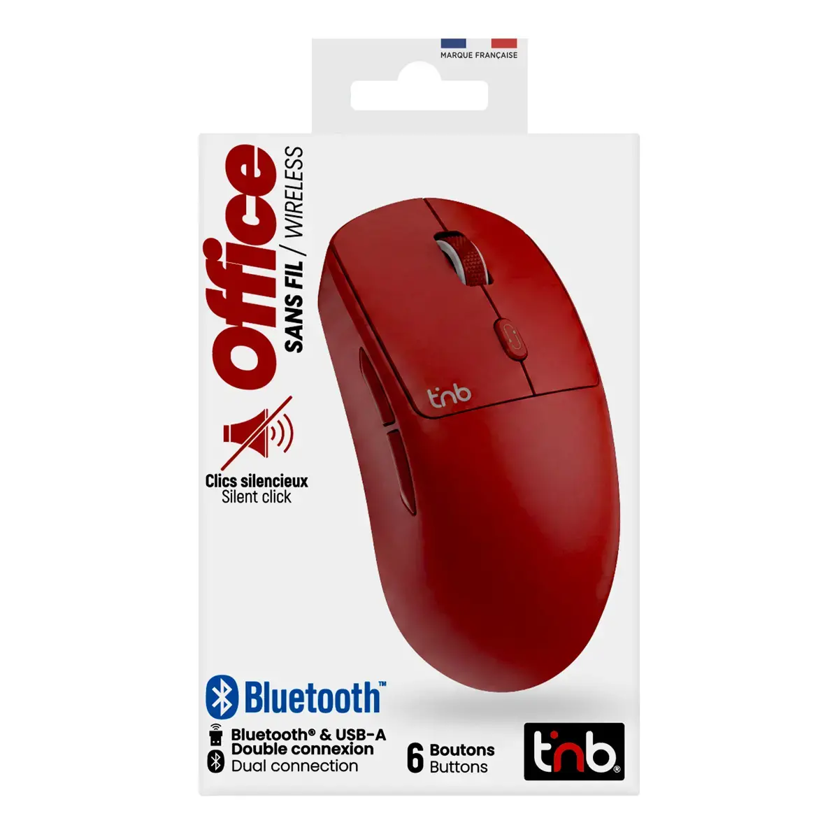 Souris sans fil - Bluetooth - Rouge - T'nB photo du produit