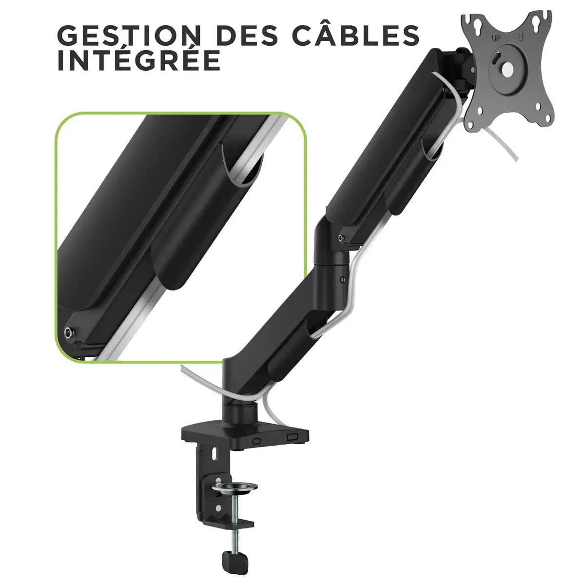 Bras porte-&eacute;cran ERGO LINE - Noir - T'nB photo du produit