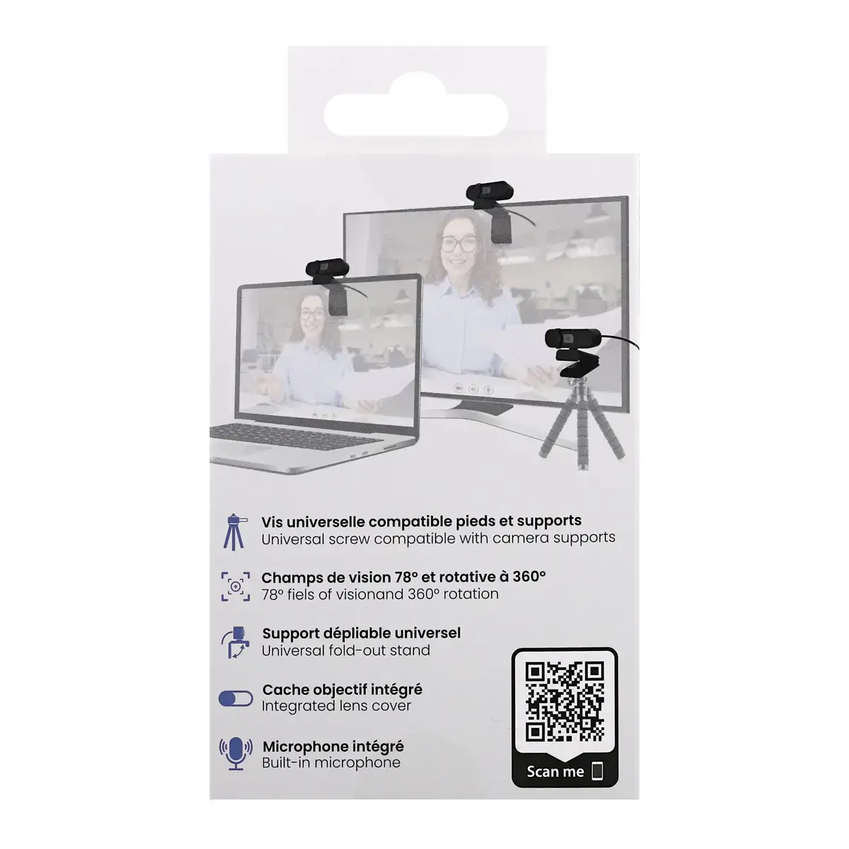 Webcam - 1080p - Micro intégré - Noir - T'nb photo du produit