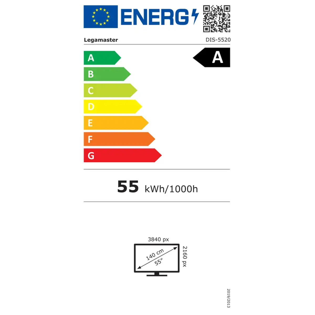 Écran d'affichage 4K - 55 pouces - Legamaster photo du produit