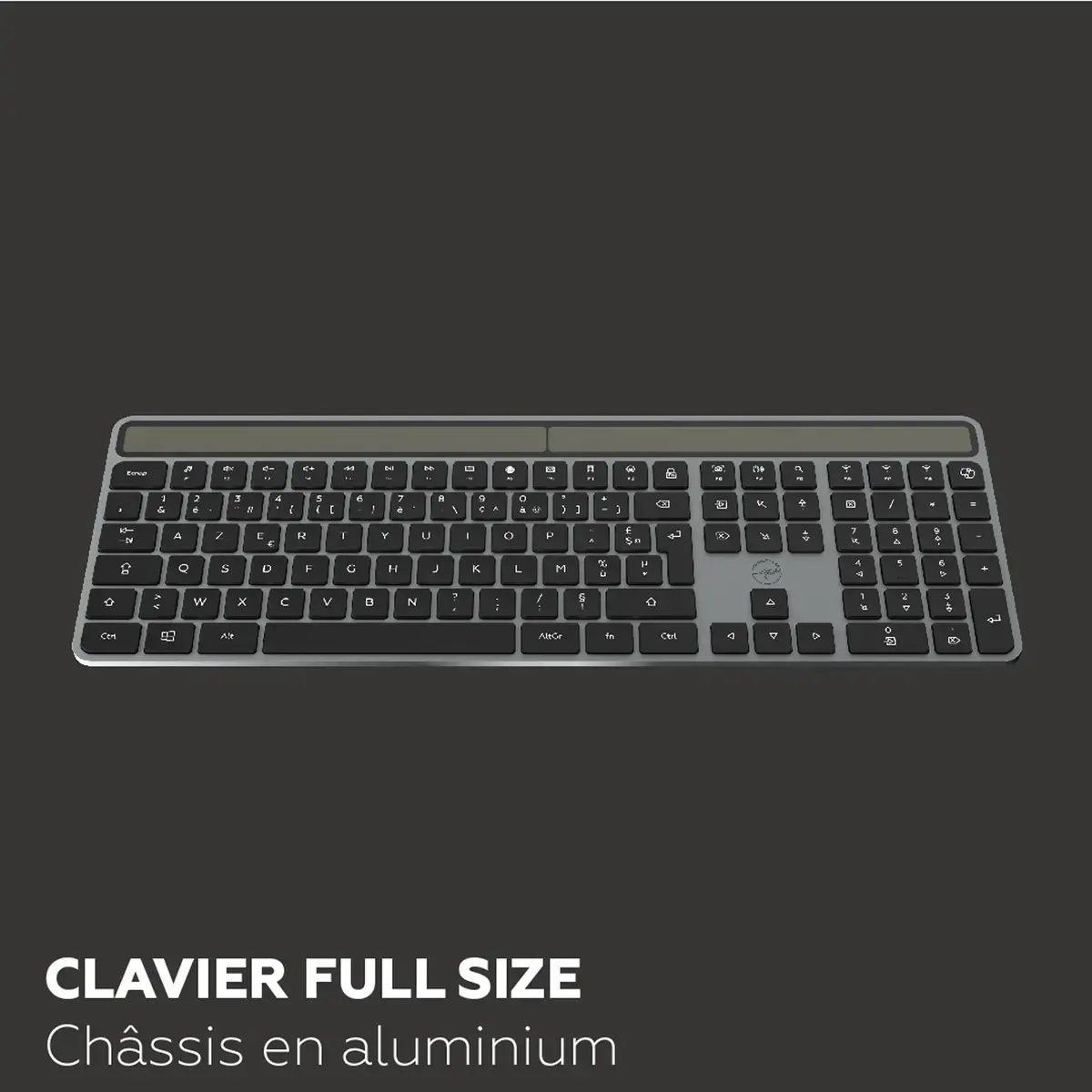 Clavier solaire - Sans fil - Azerty - Noir - Mobility Lab photo du produit