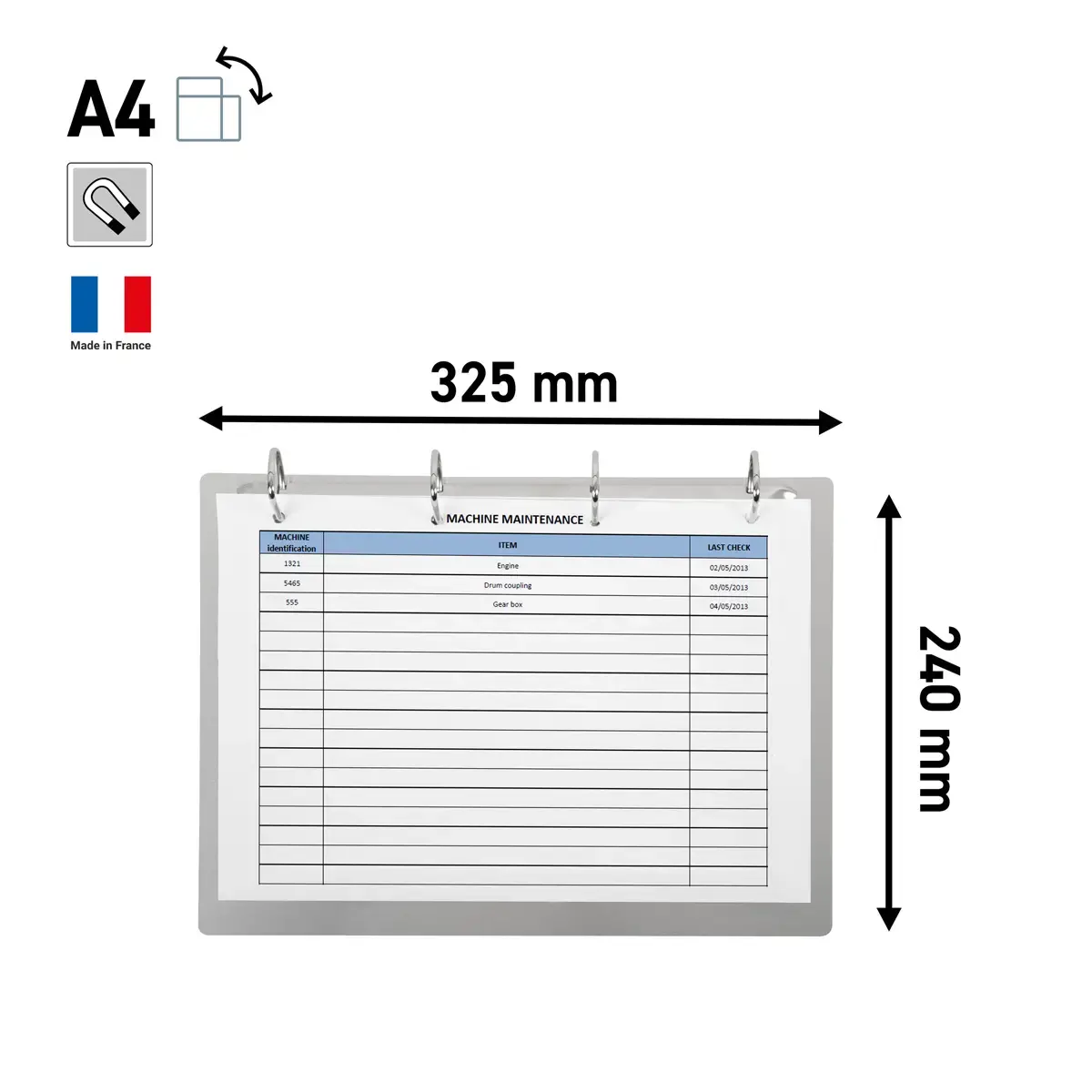 Classeur d’affichage - 4 anneaux - Aluminium - Djois photo du produit