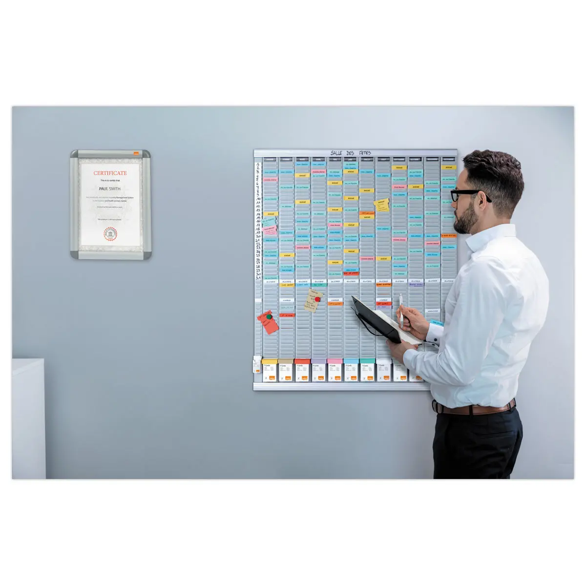 100 Fiches T pour planning - Taille 2 - Beige - NOBO photo du produit